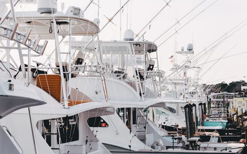 white and brown yacht